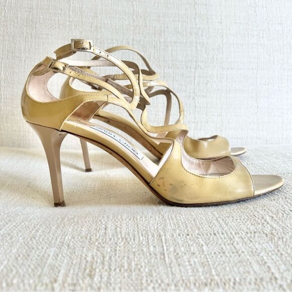 Jimmy Choo Nude Stiletto Patent Leather Sandal in Worn Condition Size EU 40.5 - Picture 6 of 16